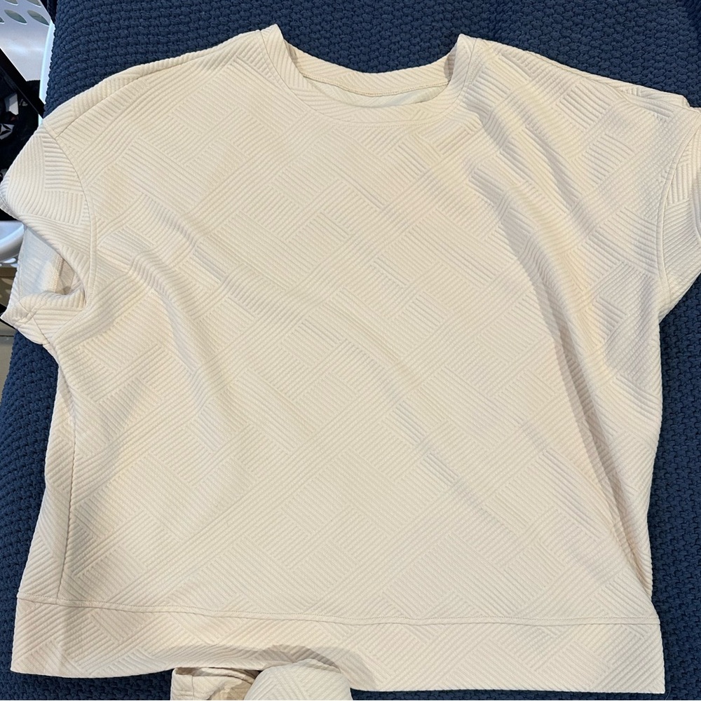 Brand new cream set. Pants are ankle wide legs